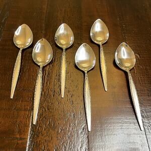 Oneida Community VENETIA Set of 6 Oval Soup Spoons Stainless 6 7/8"
